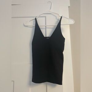 Free People stretch black cropped tank top